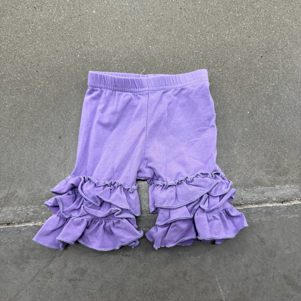 Purple Ruffle Capri Shorts size 6 months